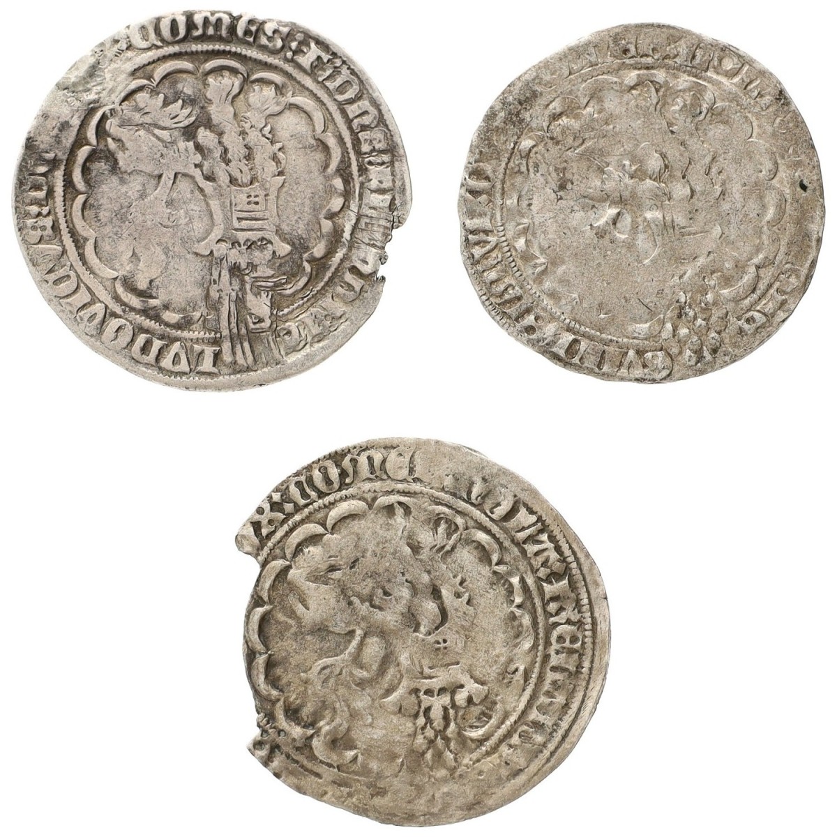 Goudwisselkantoor auction: Lot (3) Dubbele Groot of Boddrager. Vlaanderen. Lodewijk II van Male. ND (1346-1384). Average F