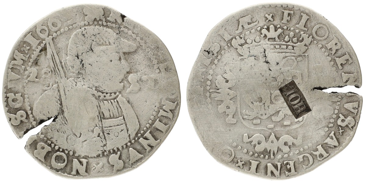 Goudwisselkantoor auction: Florijn van 28 Stuivers. Friesland. 1665. VG