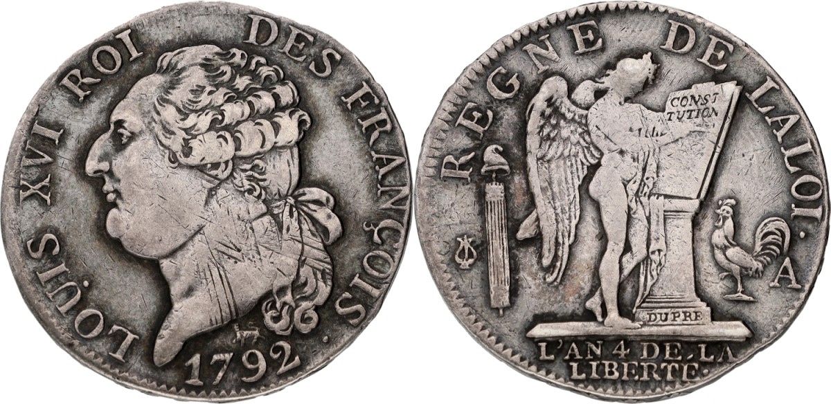Goudwisselkantoor auction: France. Louis XVI. ½ Ecú. 1792. VF