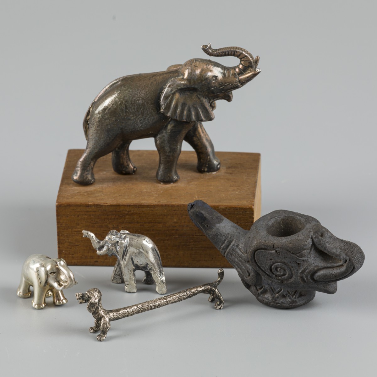 (5) delig lot miniaturen verzilverd.