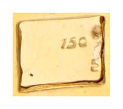 Vintage 18 kt. geelgouden opengewerkte armband bezet met ca. 2.95 ct. natuurlijke robijn en blauwe emaille.