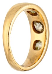 Victoriaanse 18 kt. geelgouden 'Gypsy' ring bezet met ca. 0.95 ct. diamant.