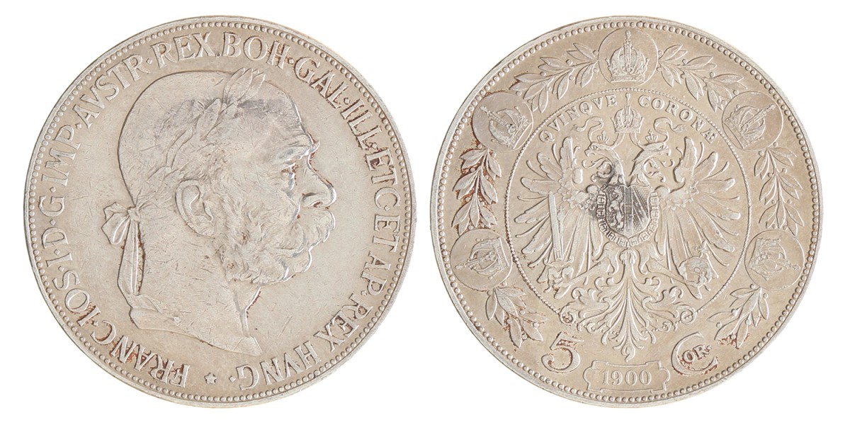 Austria. Austria-Hungary. Franz Joseph I. 5 Corona. 1900.