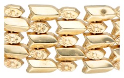 Vintage 14 kt. geelgouden armband met bloemmotief.
