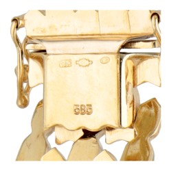 Vintage 14 kt. geelgouden armband met bloemmotief.