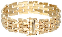 Vintage 14 kt. geelgouden armband met bloemmotief.