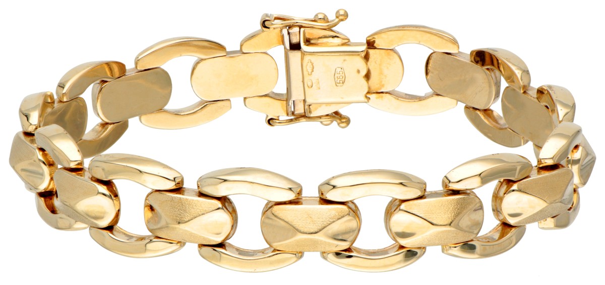 14 kt. Geelgouden retro armband.