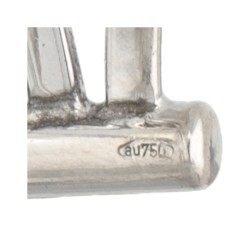 18K Witgouden gedeeltelijk bewerkte bangle armband.