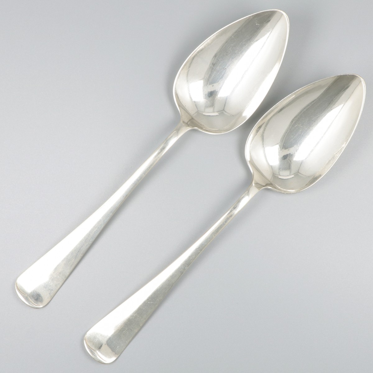 2-delige set groentelepels Haags lofje zilver.