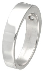 14 kt. Witgouden rivière ring bezet met ca. 0.72 ct. diamant.