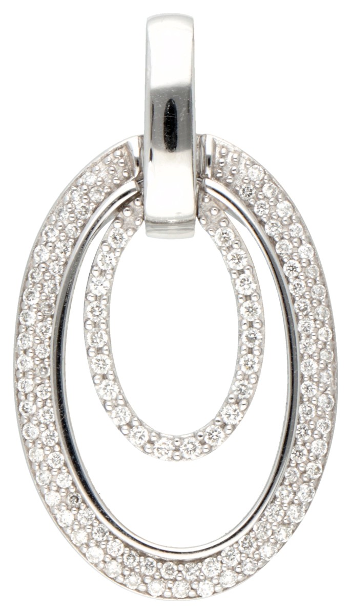 18 kt. Witgouden hanger bezet met ca. 0.51 ct. diamant.
