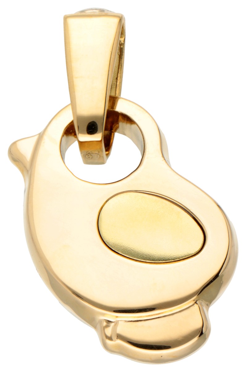 18 kt. Geelgouden hanger in de voorstelling van een vogel.