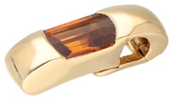 18 kt. Geelgouden hanger bezet met ca. 2.30 ct. citrien.