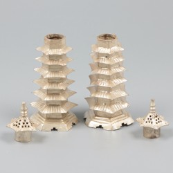 2-delige set peper- & zoutstrooiers zilver.