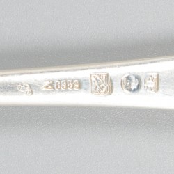 2-delige set scheplepels / schepcouvert zilver.