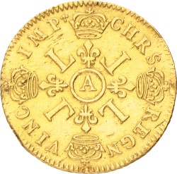 France. Kingdom. Louis XIV. Lousi d'or aux 4 L. 1696 A.