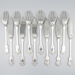 12-delige set visbestek zilver.