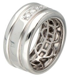 18K Witgouden demi-alliance ring bezet met ca. 0.60 ct. diamant.