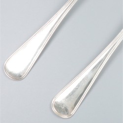 6-delige set dinerlepels zilver.