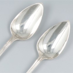 6-delige set dinerlepels zilver.