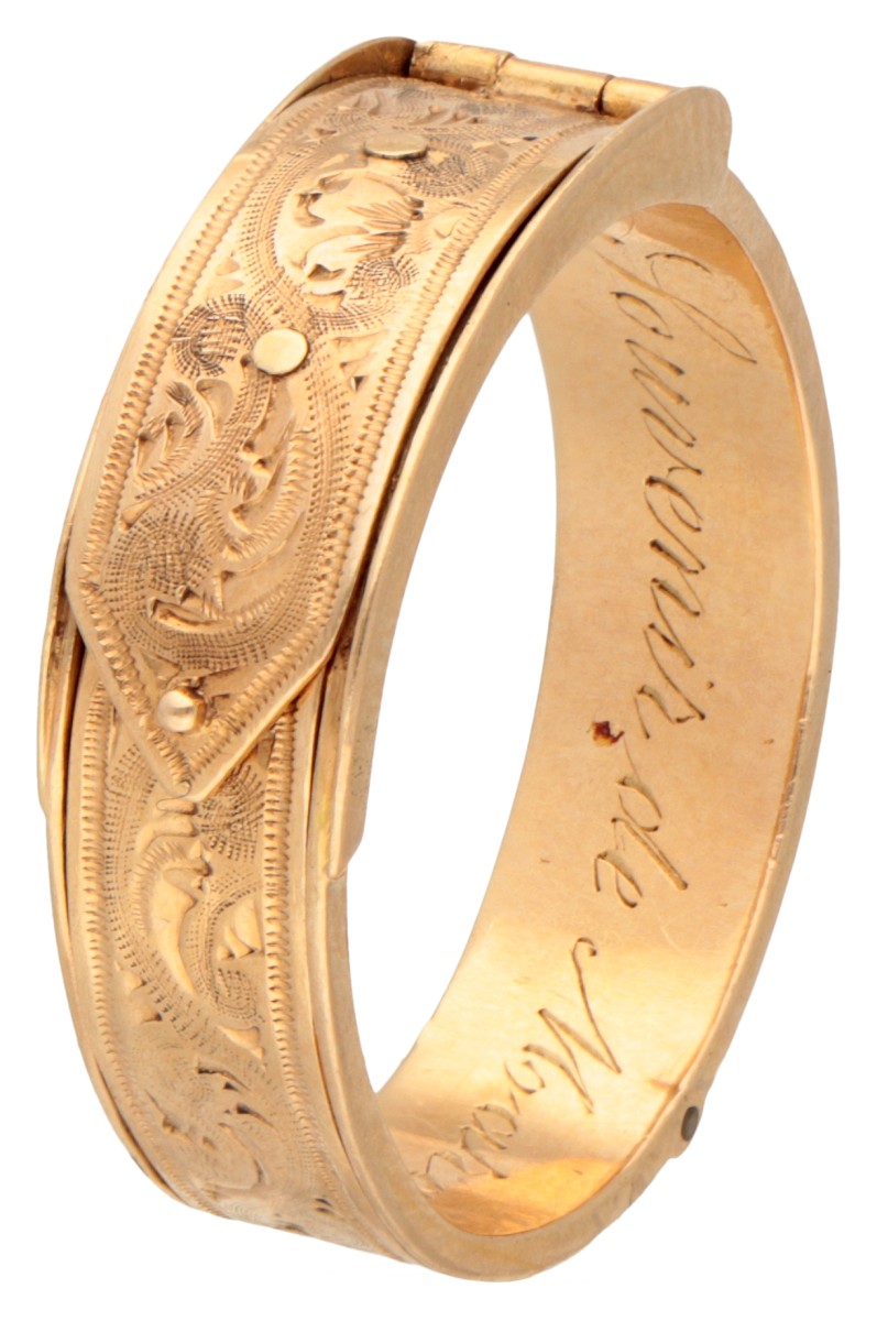 18K geelgouden antieke souvenir gesp ring