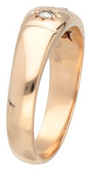 14K Roségouden gypsy ring met marquise geslepen diamant.