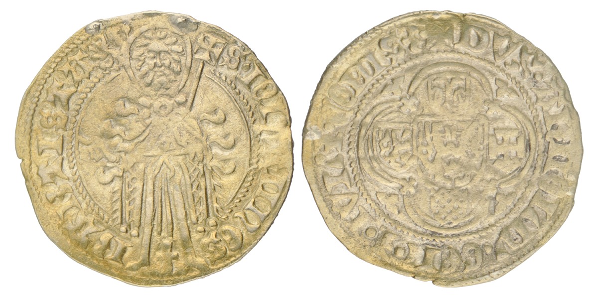 St. Jans goudgulden. Gelderland. Arnold van Egmond. Z.j. (1423 - 1427). Zeer Fraai.