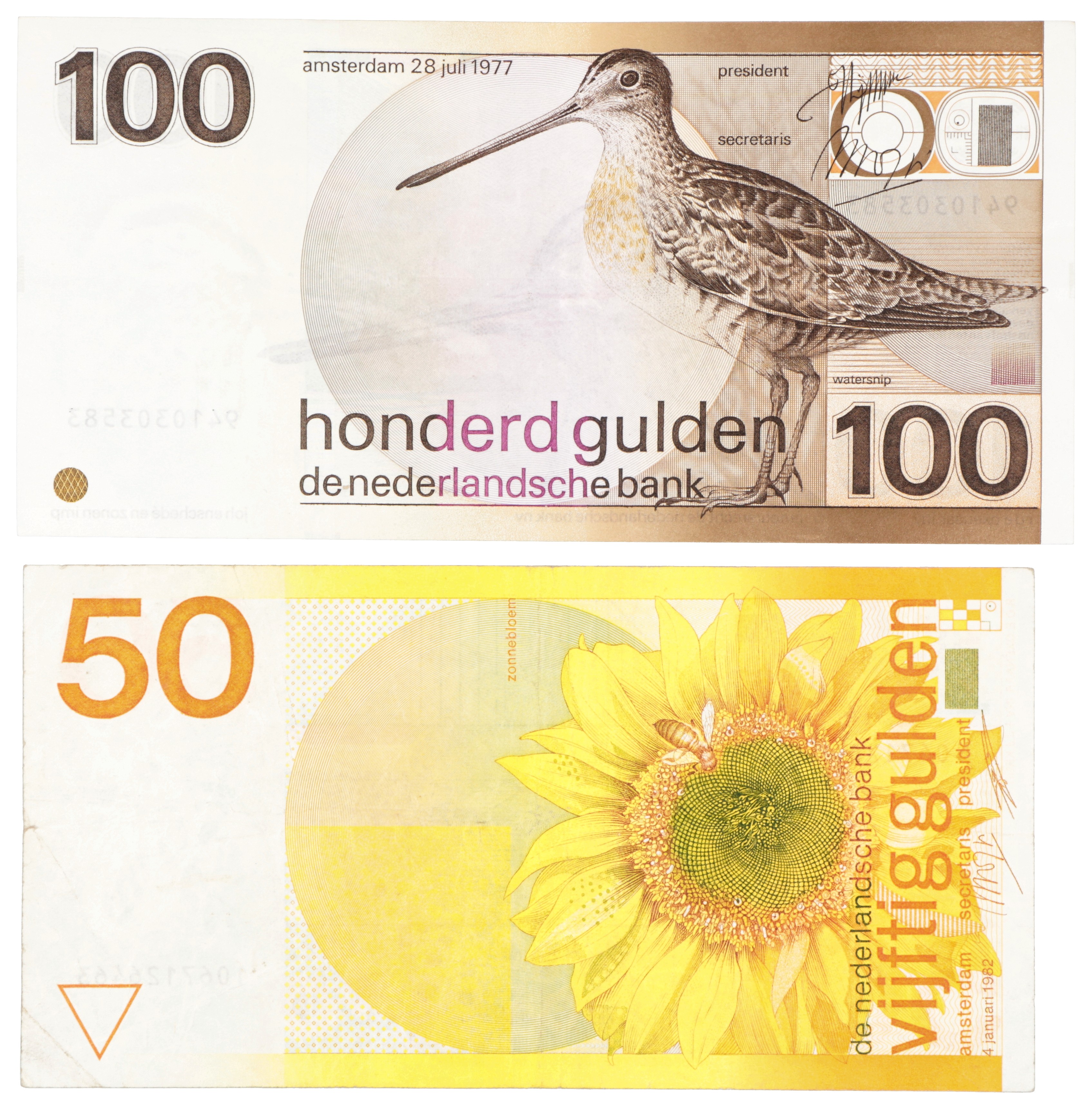 Lot 50 en 100 gulden. - Zeer Fraai +.