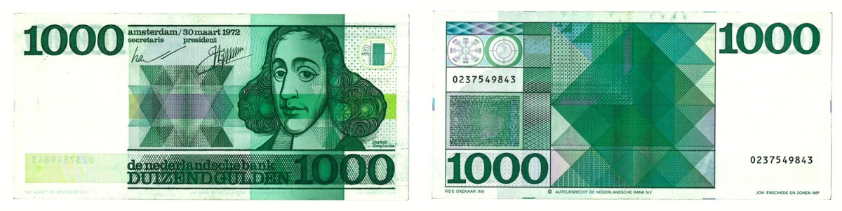Nederland. 1000 gulden. Bankbiljet. Type 1972. - Prachtig.