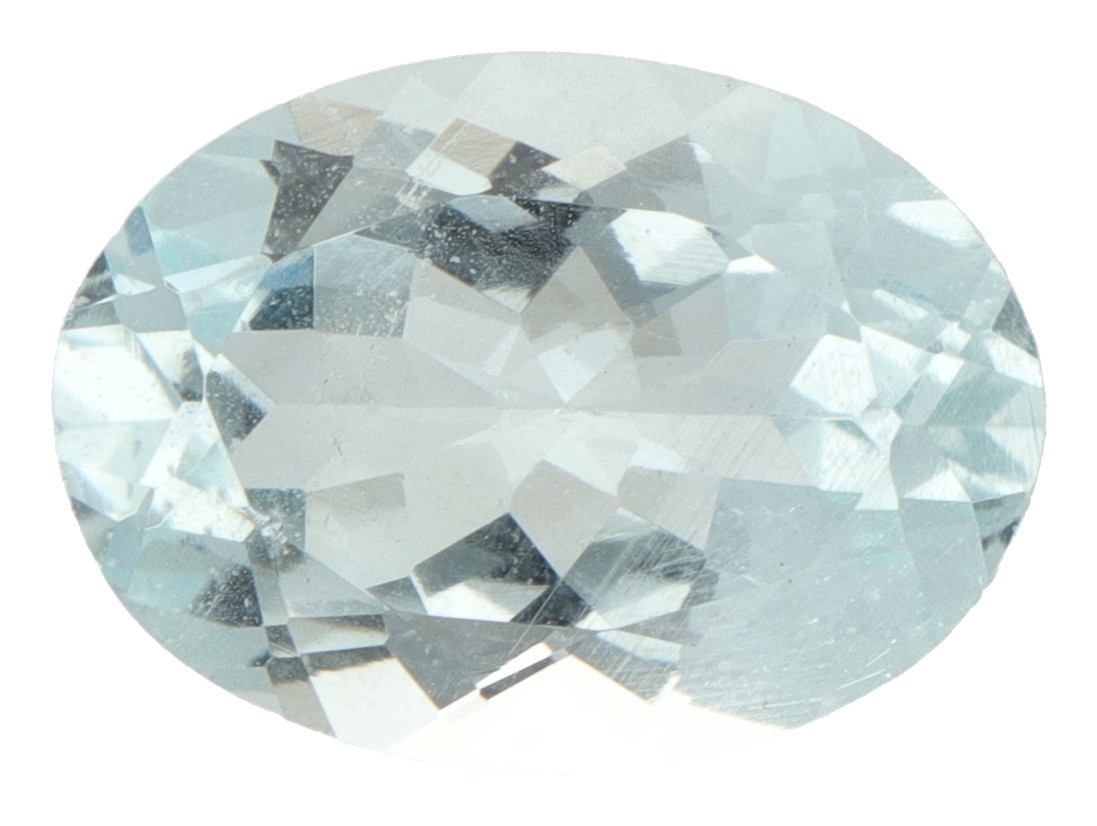 Gecertificeerde natuurlijke blauwe aquamarijn ovaal mix geslepen 4.10 ct.