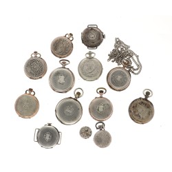 No Reserve - Lot stalen en zilveren dameszakhorloges.