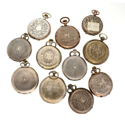 No Reserve - Lot stalen en zilveren zakhorloges.