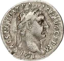 Roman Empire. Trajanus. Denarius. ND (98 - 117). VF.