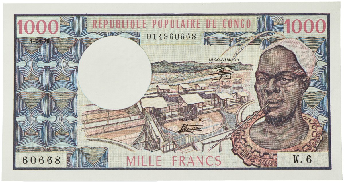 No reserve - Congo. 1000 francs. banknote. Type 1978. - UNC.