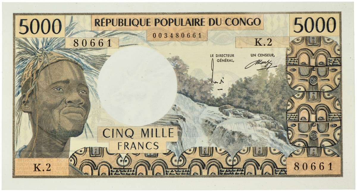 No reserve - Congo. 5000 francs. banknote. Type ND. - UNC.