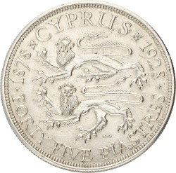 Cyprus. Crown colony. George V. 45 Piastres. 1928. XF -.