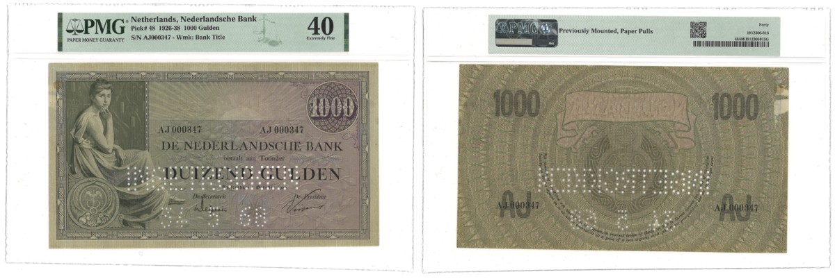 Nederland. 1000 Gulden. Bankbiljet. Type 1926. - PMG 40