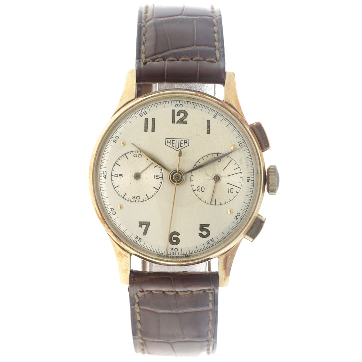 No Reserve - Heuer Vintage Big Eyes Chronograph 83854 - Herenhorloge.