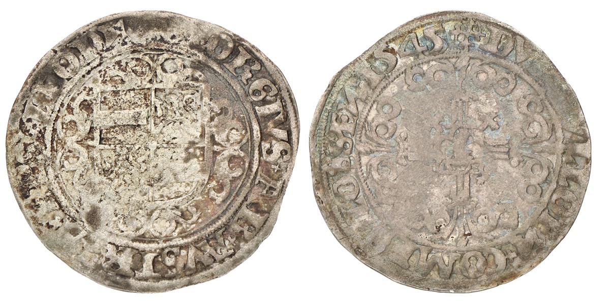 Dubbele stuiver. Luik. Joris van Oostenrijk. 1545. F