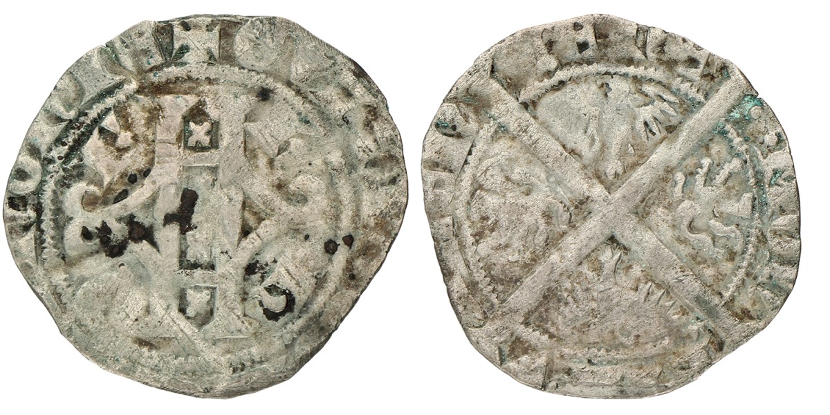 Halve Groot. Henegouwen. Valenciennes. Willem III. ND (1356 - 1389). VF