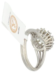 Platina rozet ring bezet met ca. 1.70 ct. diamant
