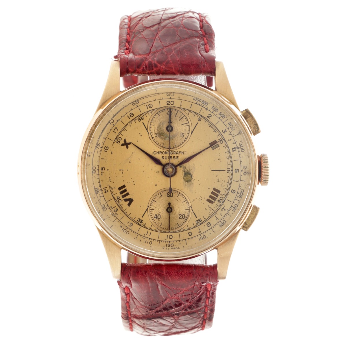 No Reserve - Chronograph Suisse 18K. - Heren horloge