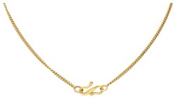 22K geelgouden opengewerkte hanger aan collier bezet met ca. 1.18 ct. diamant