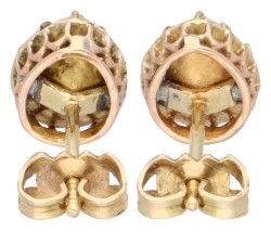 14K Geelgouden oorstekers met peer geslepen roos diamanten