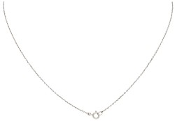 BWG platina solitaire hanger aan collier bezet met ca. 0.98 ct. diamant.