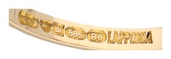 Lapponia 14K geelgouden ring bezet met ca. Ø 4 mm cultivé parel.