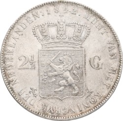 2½ Gulden. Willem II. 1842. XF -.