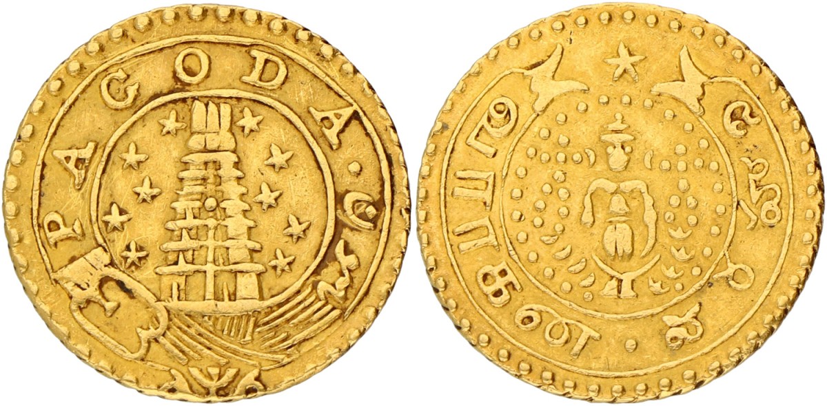 India. British colony. Madras Presidency. Pagoda. ND (1808/1815). XF.