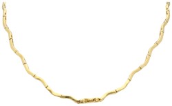 18K Geelgouden Y-collier bezet met ca. 0.49 ct. diamant.