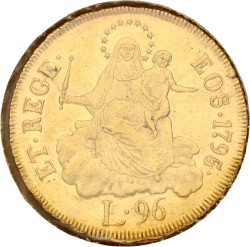 Italian States. Republic of Genoa. 96 Lire. 1796. VF.